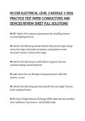NCCER ELECTRICAL LEVEL 2 MODULE 3 2026 &NewLine;PRACTICE TEST PAPER CONDUCTORS AND &NewLine;DEVICES REVIEW SHEET FULL SOLUTIONS
