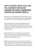 ARMY OCS MILITARY HISTORY EXAM 2 2026&NewLine;FINAL ASSESSMENT PAPER MILITARY&NewLine;LEADERSHIP AND HISTORY COMPREHENSIVE&NewLine;QUESTIONS AND ANSWERS VERIFIED A&plus;