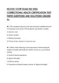 NCCHC CCHP EXAM 202 2026 &NewLine;CORRECTIONAL HEALTH CERTIFICATION TEST &NewLine;PAPER QUESTIONS AND SOLUTIONS GRADED &NewLine;A&plus; 