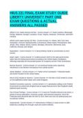 HIUS 221 FINAL EXAM STUDY GUIDE LIBERTY UNIVERSITY PART ONE EXAM QUESTIONS & ACTUAL ANSWERS ALL PASSED