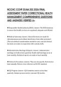 NCCHC CCHP EXAM 202 2026 FINAL &NewLine;ASSESSMENT PAPER CORRECTIONAL HEALTH &NewLine;MANAGEMENT COMPREHENSIVE QUESTIONS &NewLine;AND ANSWERS VERIFIED A&plus;