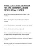 NCCHC CCHP EXAM 202 2026 PRACTICE &NewLine;TEST PAPER CORRECTIONAL MEDICINE &NewLine;REVIEW SHEET FULL SOLUTIONS