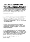 ARMY OCS MILITARY HISTORY&NewLine;EXAM 2023 FULL STUDY QUESTIONS&NewLine;AND VERIFIED ANSWERS 5 COPIES