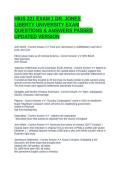 HIUS 221 EXAM 1 DR&period; JONES LIBERTY UNIVERSITY EXAM QUESTIONS & ANSWERS PASSED UPDATED VERSION