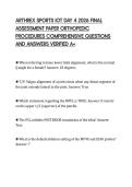 ARTHREX SPORTS IOT DAY 4 2026 FINAL&NewLine;ASSESSMENT PAPER ORTHOPEDIC&NewLine;PROCEDURES COMPREHENSIVE QUESTIONS&NewLine;AND ANSWERS VERIFIED A&plus;