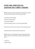 NCTRC FINAL PAPER 2026 FULL &NewLine;QUESTIONS AND CORRECT ANSWERS