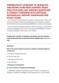 CONNECTICUT CATEGORY 7F MOSQUITO AND BITING FLIES PEST CONTROL EXAM PRACTICE 2026 &vert; 200 VERIFIED QUESTIONS & CORRECT ANSWERS WITH DETAILED RATIONALES &vert; INSTANT DOWNLOAD PDF STUDY GUIDE