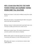 NETA 3 EXAM 2026 PRACTICE TEST PAPER &NewLine;POWER SYSTEMS AND EQUIPMENT TESTING &NewLine;REVIEW SHEET FULL SOLUTIONS