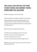NETA EXAM 3 2026 PRACTICE TEST PAPER &NewLine;POWER SYSTEMS AND EQUIPMENT TESTING &NewLine;REVIEW SHEET FULL SOLUTIONS