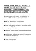 NEVADA STATE BOARD OF COSMETOLOGY &NewLine;THEORY TEST 2026 BEAUTY INDUSTRY &NewLine;REGULATIONS ASSESSMENT STUDY GUIDE &NewLine;COMPLETE QUESTIONS AND ANSWERS 