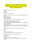 Medications Test for the PTCB Pharmacy Technician Certification Exam with all Correct & 100&percnt; Verified Answers &vert;Already Graded A&plus;