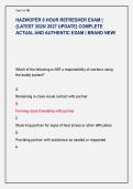 HAZWOPER 8 HOUR REFRESHER EXAM &vert; &NewLine;&lbrace;LATEST 2026&sol; 2027 UPDATE&rcub; COMPLETE &NewLine;ACTUAL AND AUTHENTIC EXAM &vert; BRAND NEW&excl;
