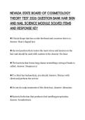 NEVADA STATE BOARD OF COSMETOLOGY &NewLine;THEORY TEST 2026 QUESTION BANK HAIR SKIN &NewLine;AND NAIL SCIENCE MODULE SOLVED ITEMS &NewLine;AND RESPONSE KEY