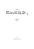 CTRI Exam Study Guide Complete Clinical Trials Research Investigator Questions and Answers