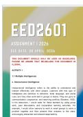 EED2601 Assignment 1 &lbrace;COMPLETE ANSWERS&rcub; 2026 - Due Date 28 April 2026