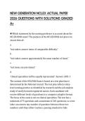 NEW GENERATION NCLEX ACTUAL PAPER &NewLine;2026 QUESTIONS WITH SOLUTIONS GRADED &NewLine;A&plus; 