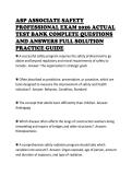 ASP ASSOCIATE SAFETY&NewLine;PROFESSIONAL EXAM 2026 ACTUAL&NewLine;TEST BANK COMPLETE QUESTIONS&NewLine;AND ANSWERS FULL SOLUTION&NewLine;PRACTICE GUIDE