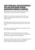 NEW YORK REAL ESTATE BUNDLED &NewLine;SET 2026 TEST BANK TESTED &NewLine;QUESTIONS CORRECT ANSWERS 