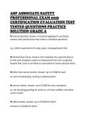 ASP ASSOCIATE SAFETY&NewLine;PROFESSIONAL EXAM 2026&NewLine;CERTIFICATION EVALUATION TEST&NewLine;TESTED QUESTIONS PRACTICE&NewLine;SOLUTION GRADE A&NewLine;