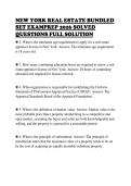 NEW YORK REAL ESTATE BUNDLED &NewLine;SET EXAMPREP 2026 SOLVED &NewLine;QUESTIONS FULL SOLUTION