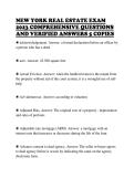 NEW YORK REAL ESTATE EXAM &NewLine;2023 COMPREHENSIVE QUESTIONS &NewLine;AND VERIFIED ANSWERS 5 COPIES