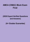 AMCA &lpar;CMAC&rpar; Mock Exam &ndash; Practice Questions & Answers Study Guide PDF