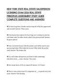 NEW YORK STATE REAL ESTATE SALESPERSON &NewLine;LICENSING EXAM 2026 REAL ESTATE &NewLine;PRINCIPLES ASSESSMENT STUDY GUIDE &NewLine;COMPLETE QUESTIONS AND ANSWERS 