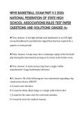 NFHS BASKETBALL EXAM PART II 2 2026 &NewLine;NATIONAL FEDERATION OF STATE HIGH &NewLine;SCHOOL ASSOCIATIONS RULES TEST PAPER &NewLine;QUESTIONS AND SOLUTIONS GRADED A&plus;