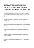 NFHS BASKETBALL EXAM PART II 2 2026 &NewLine;PRACTICE TEST PAPER GAME RULES AND &NewLine;OFFICIATING REVIEW SHEET FULL SOLUTIONS