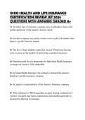 OHIO HEALTH AND LIFE INSURANCE&NewLine;COMPREHENSIVE TEST PAPER 2026&NewLine;QUESTIONS WITH ANSWERS GRADED A&plus;