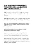 OHIO HEALTH AND LIFE INSURANCE&NewLine;ACTUAL EXAMINATION 2026 QUESTIONS&NewLine;WITH ANSWERS GRADED A&plus;&NewLine;