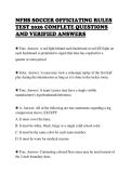 NFHS SOCCER OFFICIATING RULES &NewLine;TEST 2026 COMPLETE QUESTIONS &NewLine;AND VERIFIED ANSWERS 