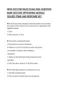 NFHS SOCCER RULES EXAM 2026 QUESTION &NewLine;BANK SOCCER OFFICIATING MODULE &NewLine;SOLVED ITEMS AND RESPONSE KEY 