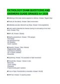 PATHOLOGY UPDATED EXAM&NewLine;QUESTIONS AND ANSWERS GRADED&NewLine;A&plus; 2026