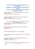CLASS D SECURITY LICENSE EXAM &vert; 2 ACCURATE CURRENTLY TESTING EXAM VERSIONS AND A STUDY GUIDE &vert; ACTUAL AND EXPERT VERIFIED FOR GUARANTEED PASS