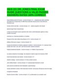 HIUS 221 DR&period; JONES FINAL EXAM GUIDE QUESTIONS & VALID PASSED ANSWERS RATED 100&percnt; CORRECT