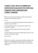 COMPLEX ADULT HEALTH CHAMBERLAIN 2&NewLine;CERTIFICATION EVALUATION TEST PAPER 2026&NewLine;COMPLETE STUDY QUESTIONS WITH&NewLine;CORRECT ANSWERS&NewLine;