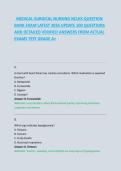 MEDICAL-SURGICAL NURSING NCLEX QUESTION &NewLine;BANK EXAM LATEST 2026 UPDATE 100 QUESTIONS &NewLine;AND DETAILED VERIFIED ANSWERS FROM ACTUAL &NewLine;EXAMS TEST GRADE A&plus; 