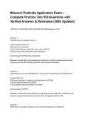 Missouri Pesticide Applicators Exam &ndash; Complete Practice Test 150 Questions with Verified Answers & Rationales &lpar;2026 Updated&rpar;&period;pdf&NewLine;&NewLine;