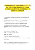 ACLS ADVANCED CARDIOVASCULAR LIFE SUPPORT EXAM &vert; COMPLETE STUDY GUIDE 2026 &vert; VERIFIED ANSWERS &vert; 100&percnt; CORRECT &vert; GRADE A