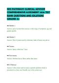 NHS PATHWAYS CLINICAL ADVISOR &NewLine;COMPREHENSIVE ASSESSMENT 2026 TEST &NewLine;BANK QUESTIONS AND SOLUTIONS &NewLine;GRADED A&plus; 