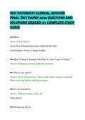 NHS PATHWAYS CLINICAL ADVISOR &NewLine;FINAL TEST PAPER 2026 QUESTIONS AND &NewLine;SOLUTIONS GRADED A&plus; COMPLETE STUDY &NewLine;GUIDE
