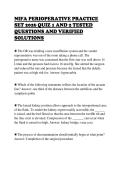 NIFA PERIOPERATIVE PRACTICE &NewLine;SET 2026 QUIZ 1 AND 2 TESTED &NewLine;QUESTIONS AND VERIFIED &NewLine;SOLUTIONS