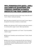 NIFA PERIOPERATIVE QUIZ 1 AND 2 &NewLine;2026 COMPLETE QUESTIONS AND &NewLine;VERIFIED ANSWERS NATIONAL &NewLine;INSTITUTE FOR FIRST ASSISTANTS 