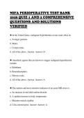 NIFA PERIOPERATIVE TEST BANK &NewLine;2026 QUIZ 1 AND 2 COMPREHENSIVE &NewLine;QUESTIONS AND SOLUTIONS &NewLine;VERIFIED 