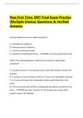 Pass First Time&colon; EMT Final Exam Practice &NewLine;&lpar;Multiple Choice&rpar; Questions & Verified &NewLine;Answers 