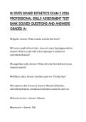 NJ STATE BOARD ESTHETICS EXAM 2 2026 &NewLine;PROFESSIONAL SKILLS ASSESSMENT TEST &NewLine;BANK SOLVED QUESTIONS AND ANSWERS &NewLine;GRADED A&plus;
