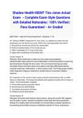 Shadow Health HEENT Tina Jones Actual Exam 2026&sol;2027 &ndash; Complete Exam-Style Questions with Detailed Rationales &vert; 100&percnt; Verified &vert; Pass Guaranteed &ndash; A&plus; Graded
