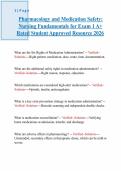 &NewLine;Pharmacology and Medication Safety&colon; Nursing Fundamentals Exam 1&lpar;2026&ndash;2027 Updated&rpar; &ndash; 30&plus; Q&A with Verified Answers &vert; Drug Administration&comma; Opioids&comma; & Eye Medications