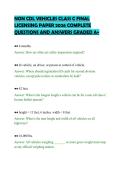 NON CDL VEHICLES CLASS C FINAL &NewLine;LICENSING PAPER 2026 COMPLETE &NewLine;QUESTIONS AND ANSWERS GRADED A&plus;
